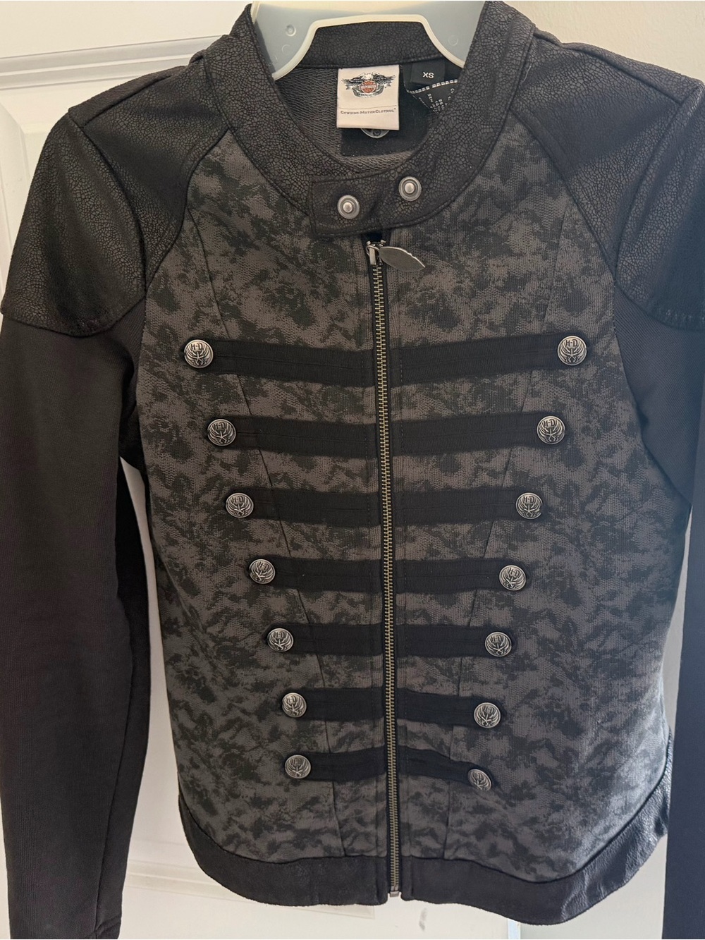 Harley-Davidson Black & Charcoal Women's Military-Style Blazer